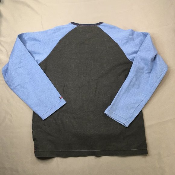 Tommy Hilfiger Mens Shirt Medium Blue Gray Long Sleeve Pullover Sweatshirt ​ - Picture 2 of 9